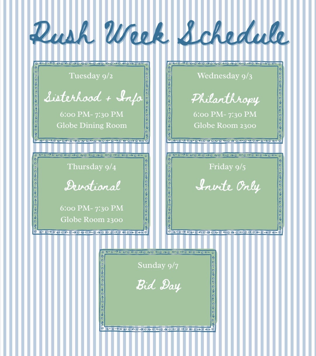 Rush Week Schedule - 1 Rush Week Schedule - 1